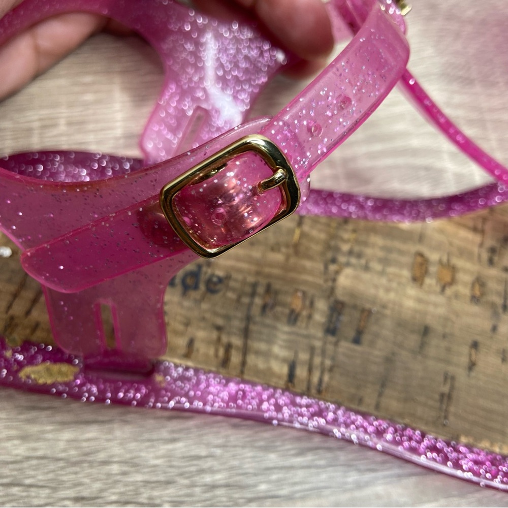 Kate Spade Pink Glitter Jelly Sandals Size 7 - Picture 6 of 8